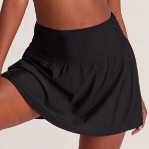 Shapermint Essentials High Waisted Full Coverage Swim Skirt Black Size 4XL